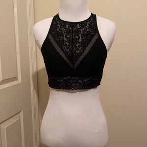 Aerie black floral lace bralette
